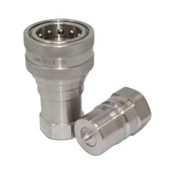 1" NPT ISO 7241-B Stainless Steel Quick Disconnect Hydraulic Coupler Set
