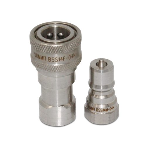 1/4" NPT ISO 7241-B Juego de acopladores hidráulicos de desconexión rápida de acero inoxidable