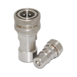 1/4" NPT ISO 7241-B Stainless Steel Quick Disconnect Hydraulic Coupler Set