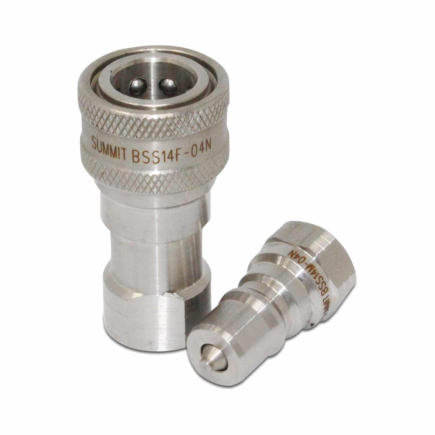 1/4" NPT ISO 7241-B Juego de acopladores hidráulicos de desconexión rápida de acero inoxidable