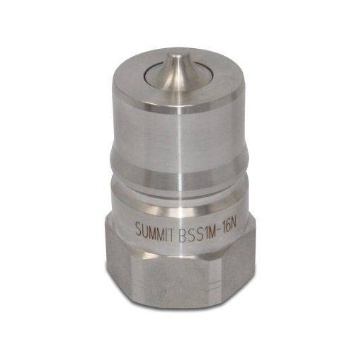 1″ NPT ISO 7241-B Stainless Steel Quick Disconnect Hydraulic Male Coupler