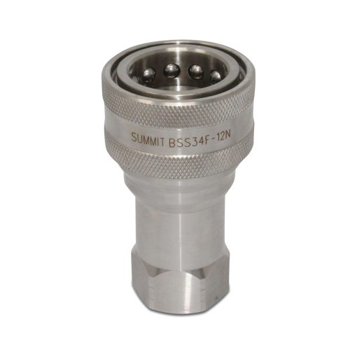 3/4″ NPT ISO 7241-B Stainless Steel Quick Disconnect Hydraulic Female Coupler