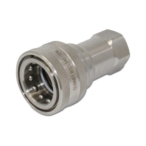 1/4" NPT ISO 7241-B Stainless Steel Quick Disconnect Hydraulic Coupler Set