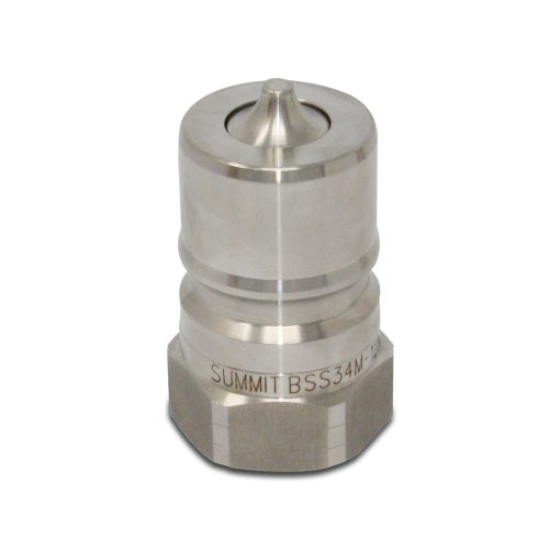 3/4″ NPT ISO 7241-B Stainless Steel Quick Disconnect Hydraulic Male Coupler