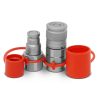 3/8" Flat Face Hydraulic Quick Connect Coupler Set, 1/2" NPT Thread