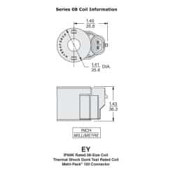 Bobina de válvula de solenoide HydraForce 4303424, conector Metri-Pack 150, 24v CC, serie 08