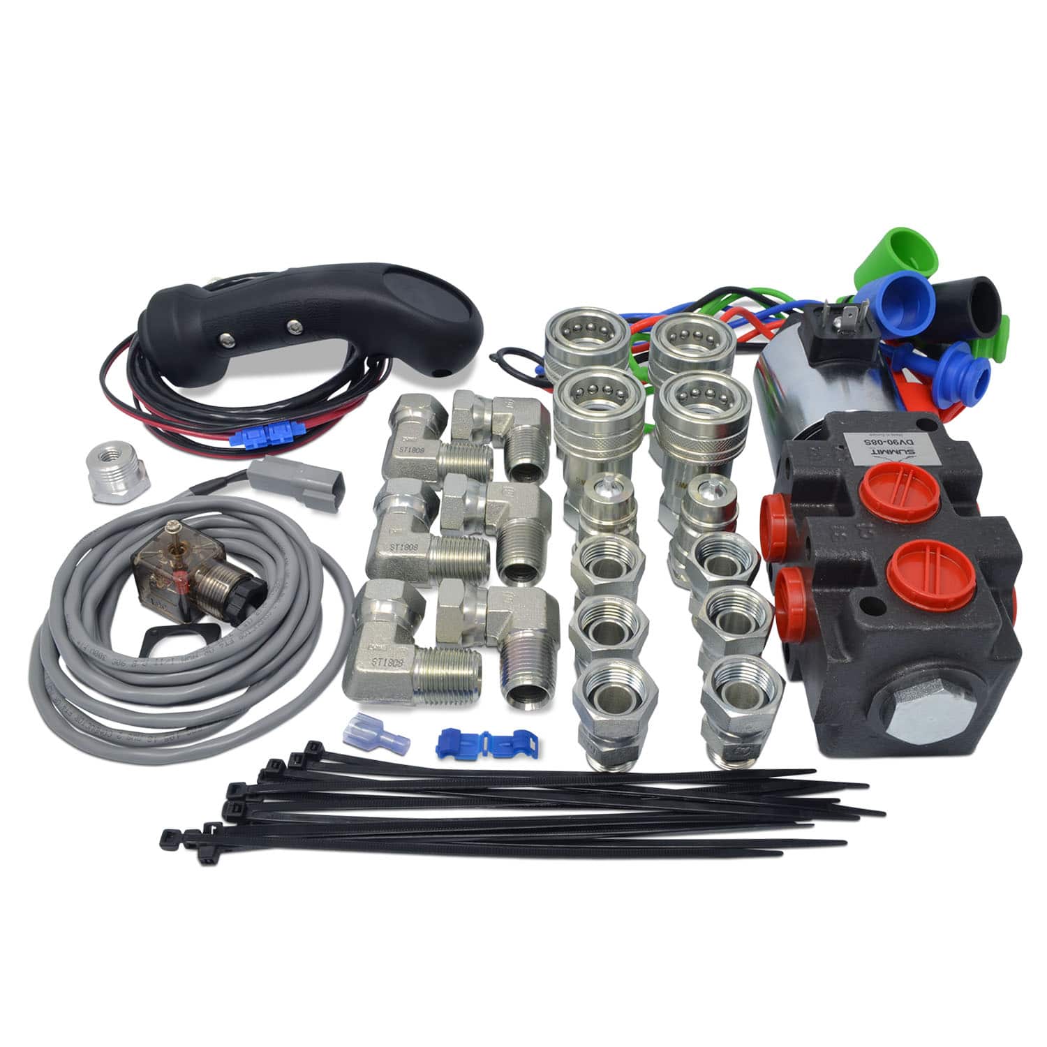 Hydraulic Diverter Valve w/ Switch, 1/2" AG ISO 5675 Couplers, 24 GPM