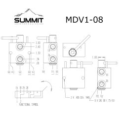 Multiplicador hidráulico manual, válvula divisora / desviadora
