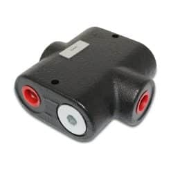 Válvula combinadora divisora de caudal proporcional hidráulica, 2 vías, 50:50, 16 GPM, 1/2" NPT