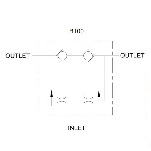 Válvula combinadora divisora de caudal proporcional hidráulica, 2 vías, 50:50, 16 GPM, 1/2" NPT