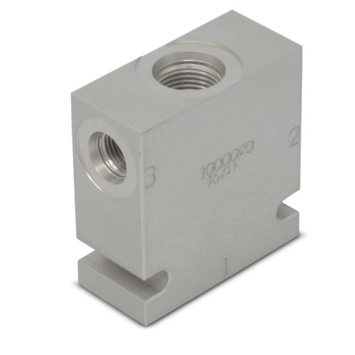 Hydraforce 7024760 Manifold Valve Body Housing, 3-Way, #6 SAE Ports, Size 08