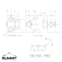 3 Way Rotary Diverter Valve RDV3-08 Diagram