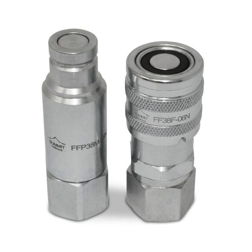 3/8″ Flat Face Connect Under Pressure Hydraulic Quick Connect Coupler Set, 3/8″ NPT Thread