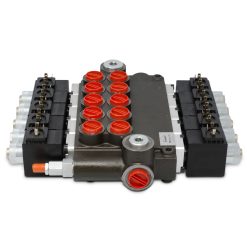 Válvula de control direccional de solenoide monobloque hidráulico, 5 carretes, 21 GPM, 12 V CC