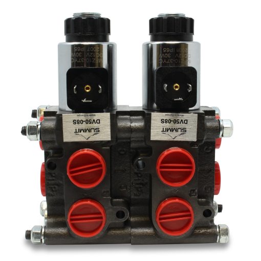 Front view of installed 2 Valve DV50-08S Stacking Kit