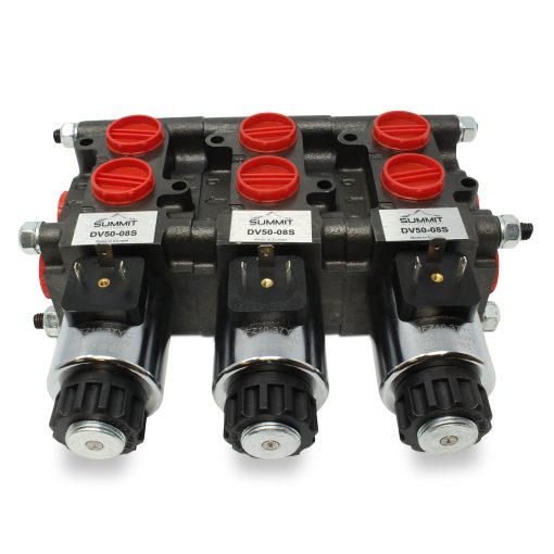 Top view of installed 3 Valve DV50-08S Stacking Kit