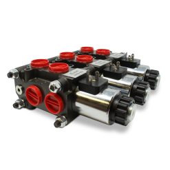 Side view of installed 3 Valve DV50-08S Stacking Kit