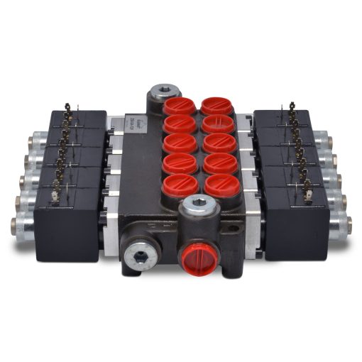 Hydraulic Monoblock Solenoid Directional Control Valve, 5 Spool, 13 GPM, 12V DC