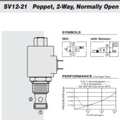 Hydraforce SV12-21-0-N-00 Válvula de cartucho con obturador electromagnético, 2 vías
