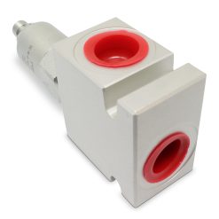 Top view of Adjustable Pressure Relief Valve; Direct Acting; 20 GPM; 3000 PSI; #8 SAE (3/4 – 16 ORB)