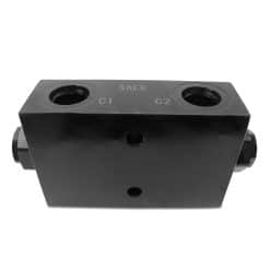 Válvula de retención hidráulica accionada por piloto doble, acero, conexiones SAE #8, 20 GPM